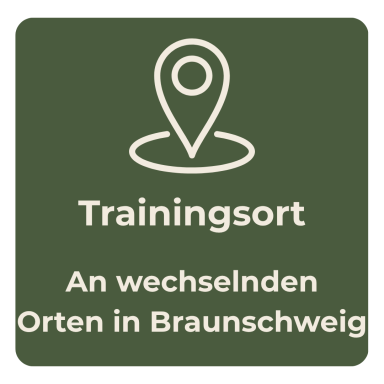 Symbol für Trainingsort in Braunschweig mit Standortmarkierung.